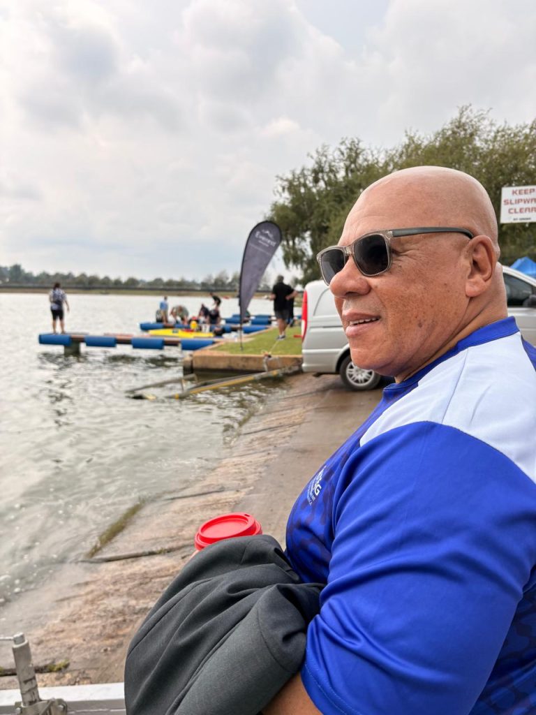 The slipway and lake at the Rynfield powerboating event